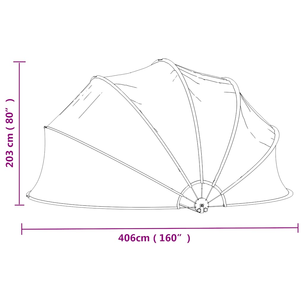 vidaXL Pool Dome Round 406x203 cm PVC