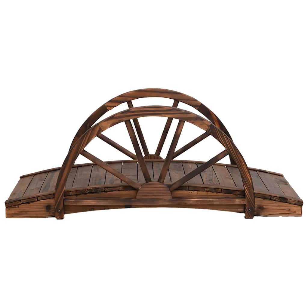 vidaXL Garden Bridge with Half-wheel 99x50x38 cm Solid Wood Fir
