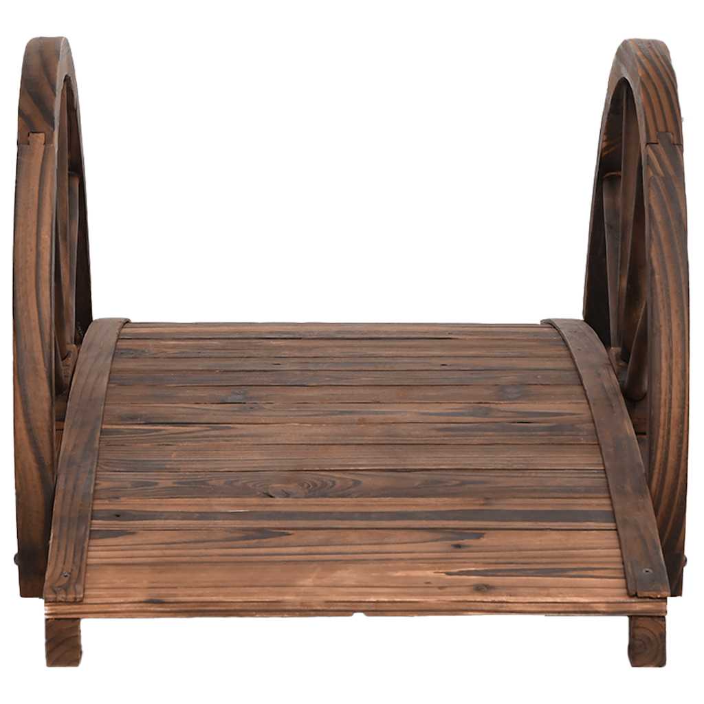 vidaXL Garden Bridge with Half-wheel 99x50x38 cm Solid Wood Fir