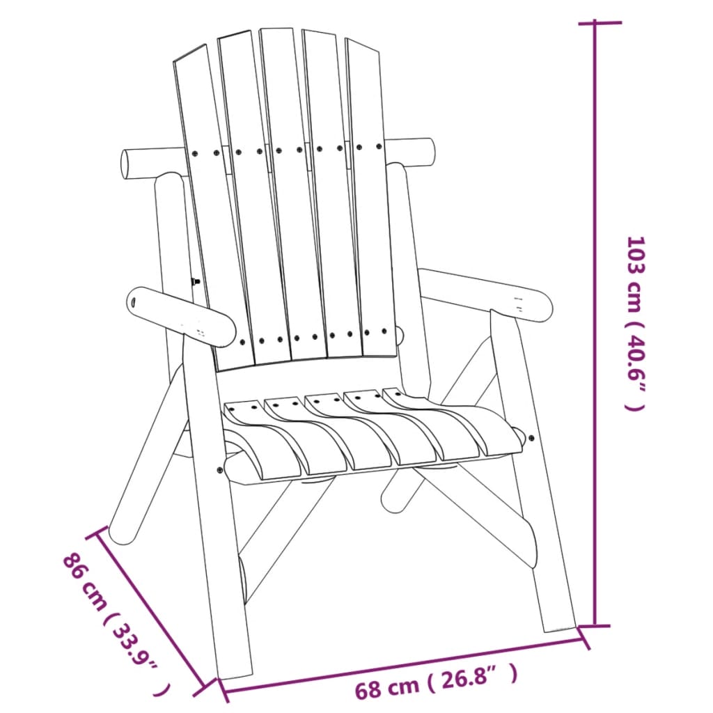 vidaXL Garden Chair | Natural Wood | Solid spruce wood | Medium | Durable