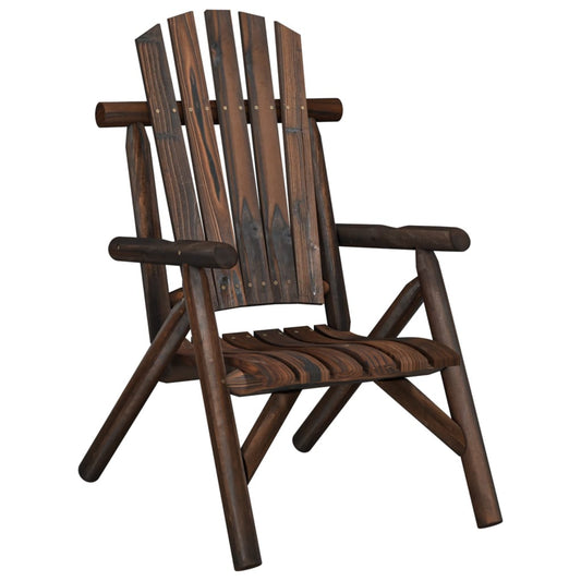vidaXL Garden Chair | Burned wood look | Solid Spruce Wood | Standard | Durable