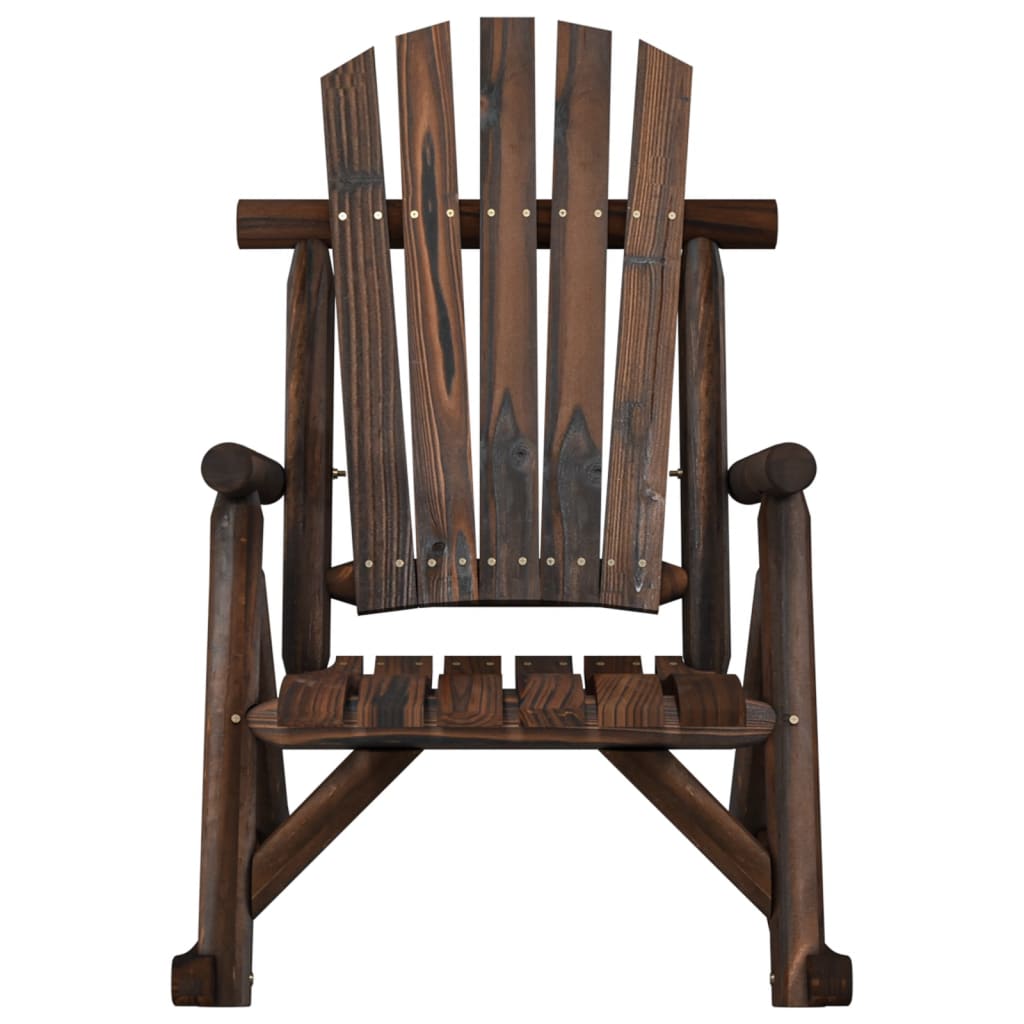 vidaXL Garden Rocking Chair | Burned Wood Finish | Solid Spruce Wood | Standard