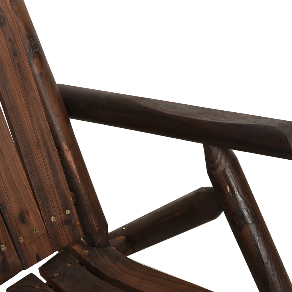 vidaXL Garden Rocking Chair | Burned Wood Finish | Solid Spruce Wood | Standard