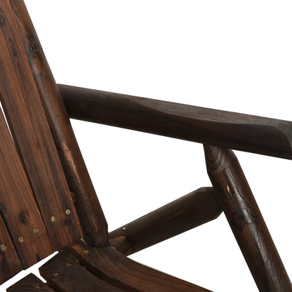 vidaXL Garden Rocking Chair | Burned Wood Finish | Solid Spruce Wood | Standard