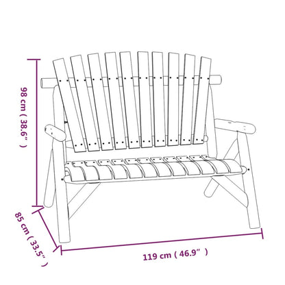 vidaXL 2-Seater Garden Bench 119x85x98 cm Solid Wood Spruce