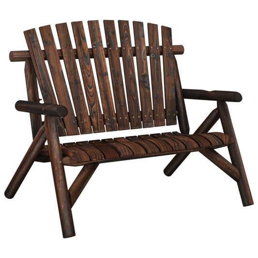 vidaXL Garden Bench | Burned Wood | Solid spruce wood | Medium | Durable