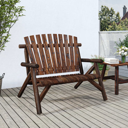 vidaXL Garden Bench | Burned Wood | Solid spruce wood | Medium | Durable