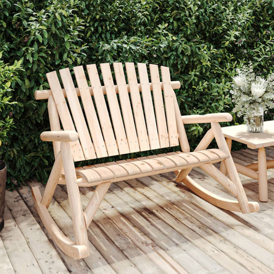 vidaXL Garden Rocking Bench | Natural | Solid spruce wood | 123x96x102 cm