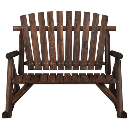 vidaXL Garden Rocking Bench | Burned look | Solid spruce wood | 2-Seater