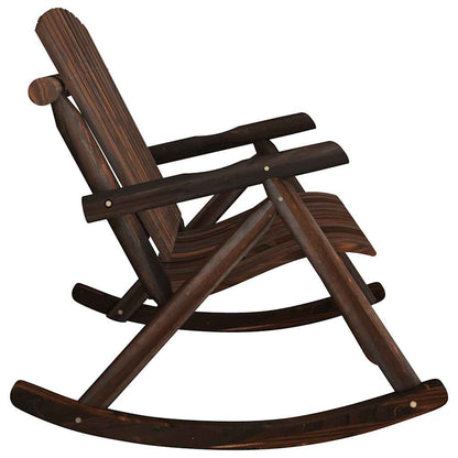vidaXL Garden Rocking Bench | Burned look | Solid spruce wood | 2-Seater