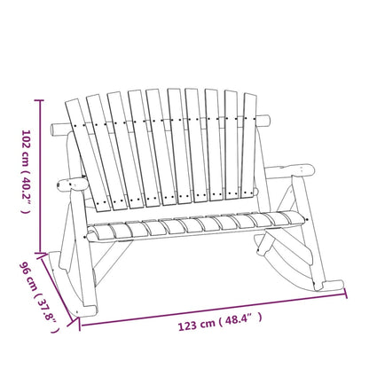 vidaXL Garden Rocking Bench | Burned look | Solid spruce wood | 2-Seater