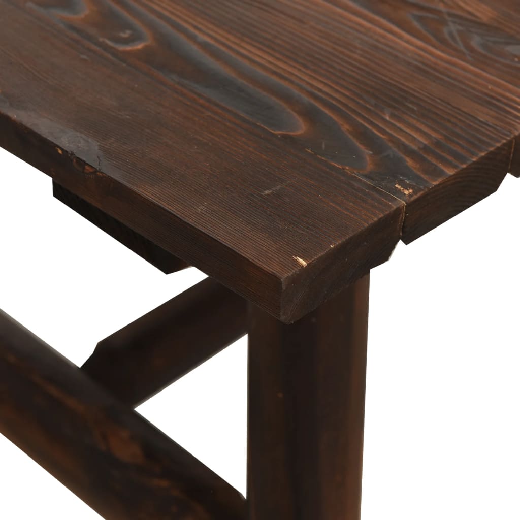 vidaXL Side Table | Burned wood | Solid spruce wood | Small | Durable