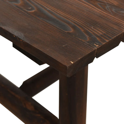 vidaXL Side Table | Burned wood | Solid spruce wood | Small | Durable