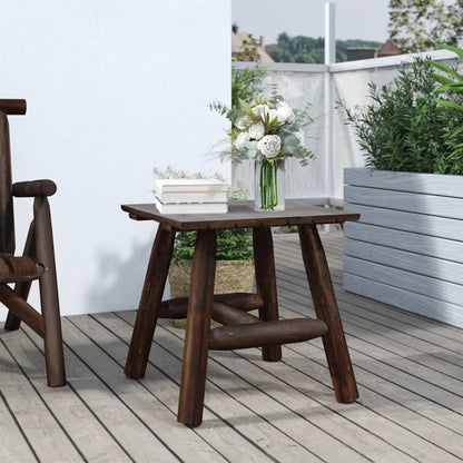 vidaXL Side Table | Burned wood | Solid spruce wood | Small | Durable
