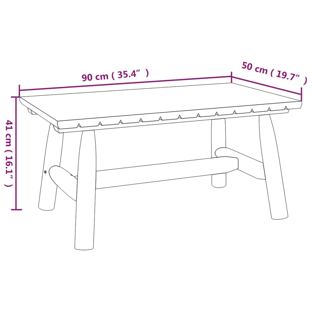 vidaXL Coffee Table | Natural wood | Solid spruce wood | Medium | Durable