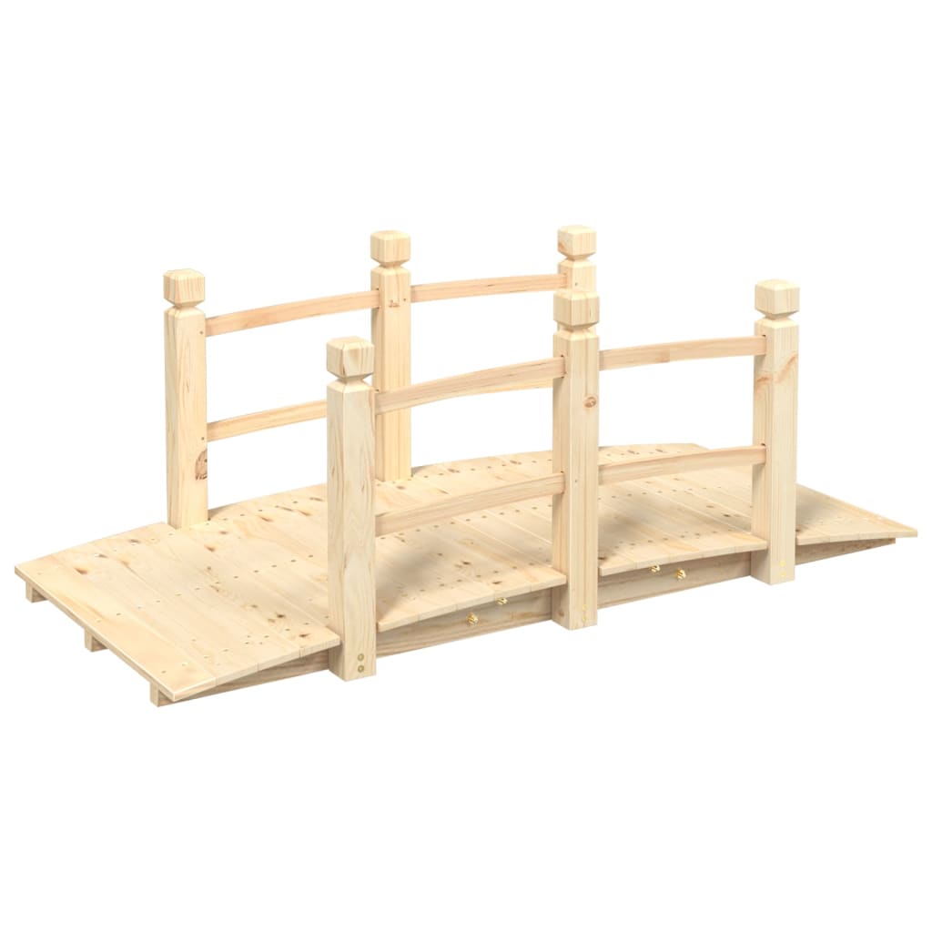 vidaXL Garden Bridge with Railings 150x67x56cm Solid Wood Spruce