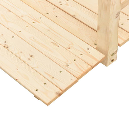 vidaXL Garden Bridge with Railings 150x67x56cm Solid Wood Spruce