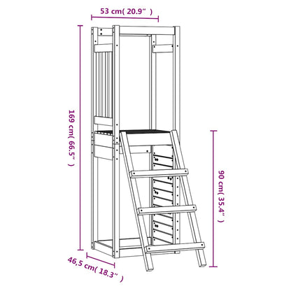 vidaXL Outdoor Playset 53x46,5x169 cm Solid Wood Pine