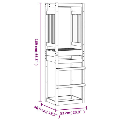 vidaXL Play Tower 53x46,5x169 cm Solid Wood Pine