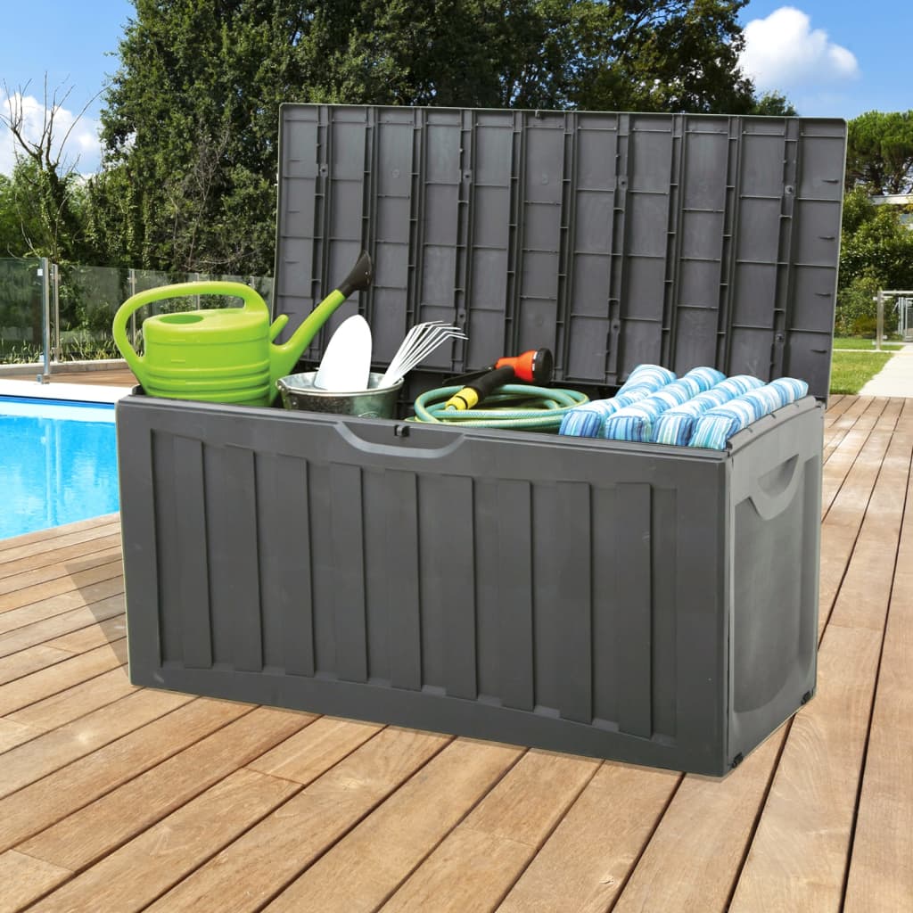 vidaXL Storage Box Black 118x53x57 cm Polypropylene