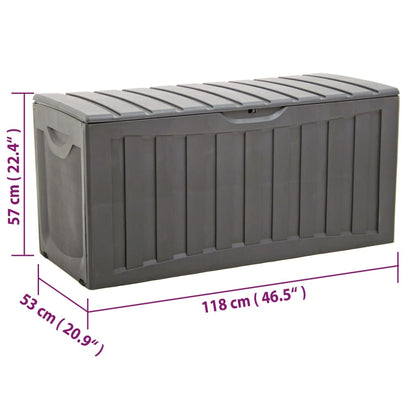 vidaXL Storage Box Black 118x53x57 cm Polypropylene