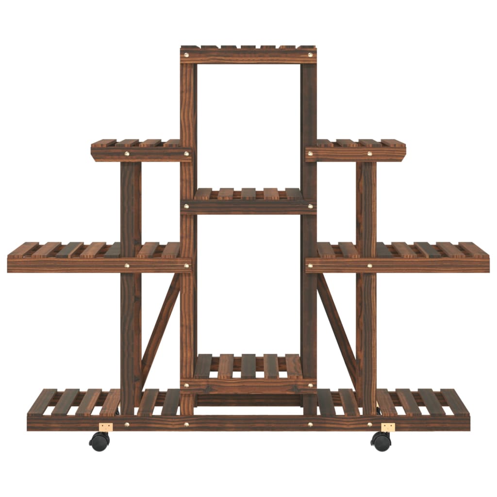 vidaXL Flower Stand with Wheels 110x25x101 cm Solid Wood Fir