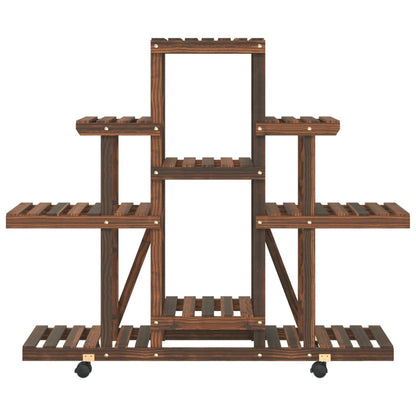 vidaXL Flower Stand with Wheels 110x25x101 cm Solid Wood Fir