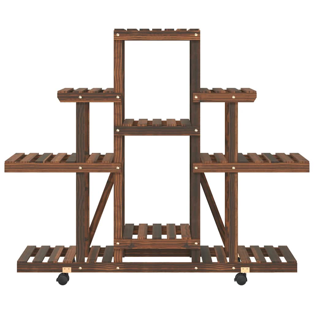 vidaXL Flower Stand with Wheels 110x25x101 cm Solid Wood Fir