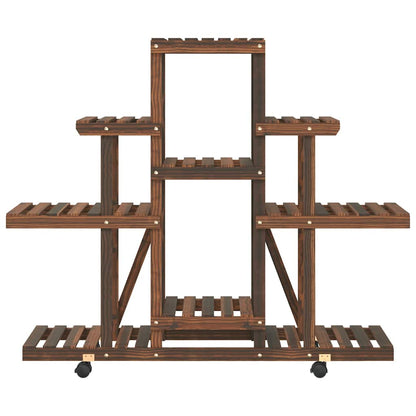 vidaXL Flower Stand with Wheels 110x25x101 cm Solid Wood Fir