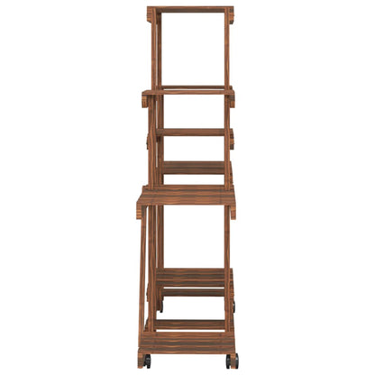 vidaXL Flower Stand with Wheels 110x25x101 cm Solid Wood Fir