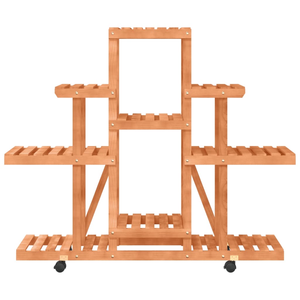 vidaXL Flower Stand with Wheels 110x25x101 cm Solid Wood Fir