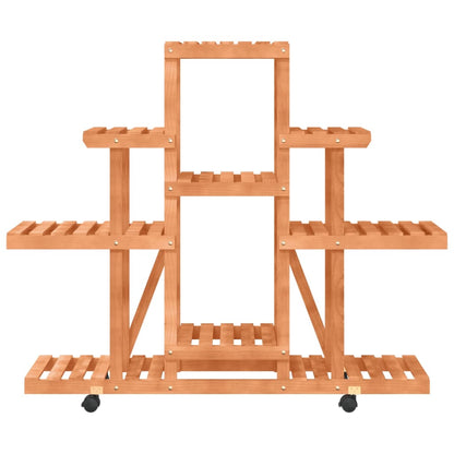vidaXL Flower Stand with Wheels 110x25x101 cm Solid Wood Fir