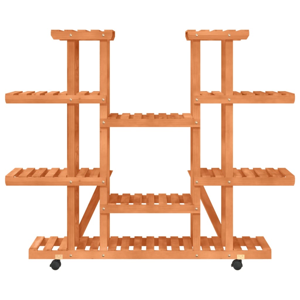 vidaXL Flower Stand with Wheels 110x25x115 cm Solid Wood Fir