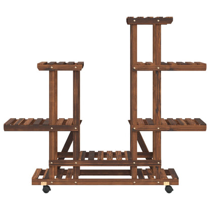 vidaXL Flower Stand with Wheels 95x25x101 cm Solid Wood Fir