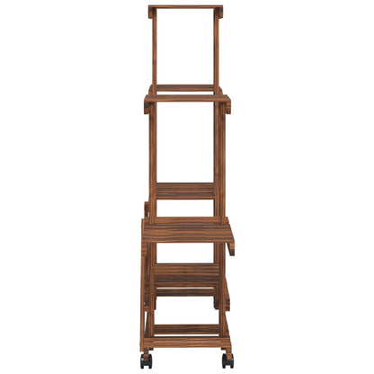 vidaXL Flower Stand with Wheels 95x25x101 cm Solid Wood Fir