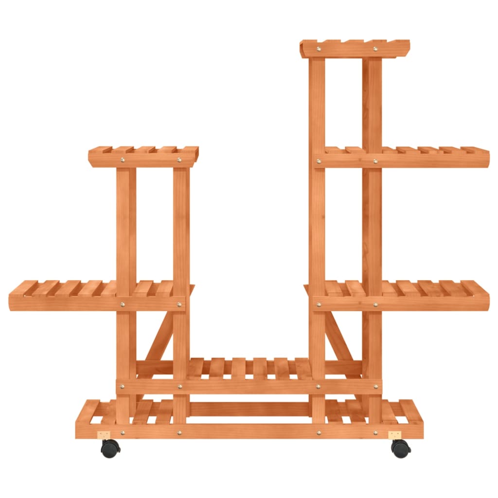 vidaXL Flower Stand with Wheels 95x25x101 cm Solid Wood Fir