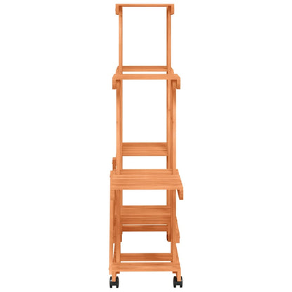 vidaXL Flower Stand with Wheels 95x25x101 cm Solid Wood Fir