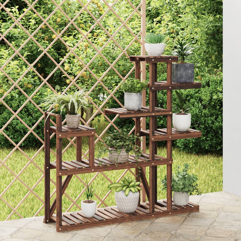 vidaXL Flower Stand 110x25x111 cm Solid Wood Fir
