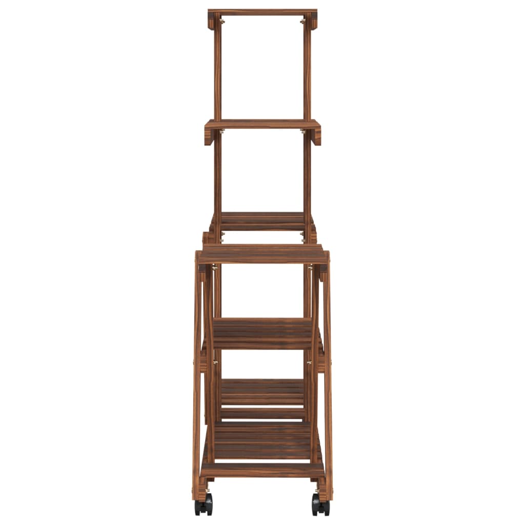 vidaXL Flower Stand with Wheels 95x25x101 cm Solid Wood Fir