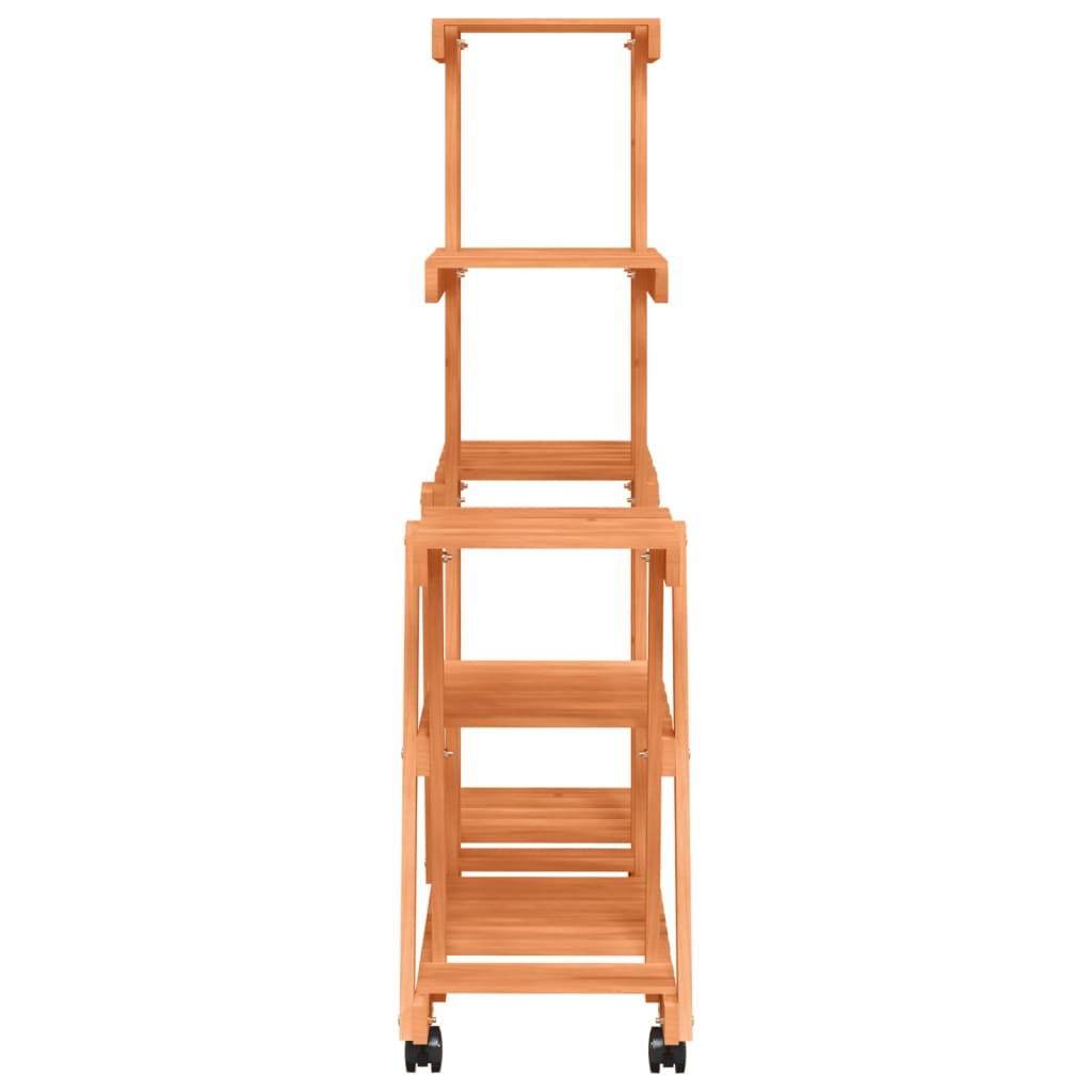 vidaXL Flower Stand with Wheels 95x25x101 cm Solid Wood Fir