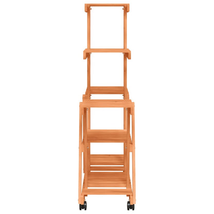 vidaXL Flower Stand with Wheels 95x25x101 cm Solid Wood Fir