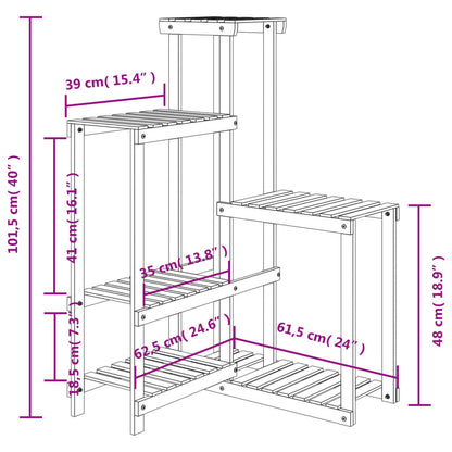 vidaXL Flower Stand 62,5x61,5x101,5 cm Solid Wood Fir