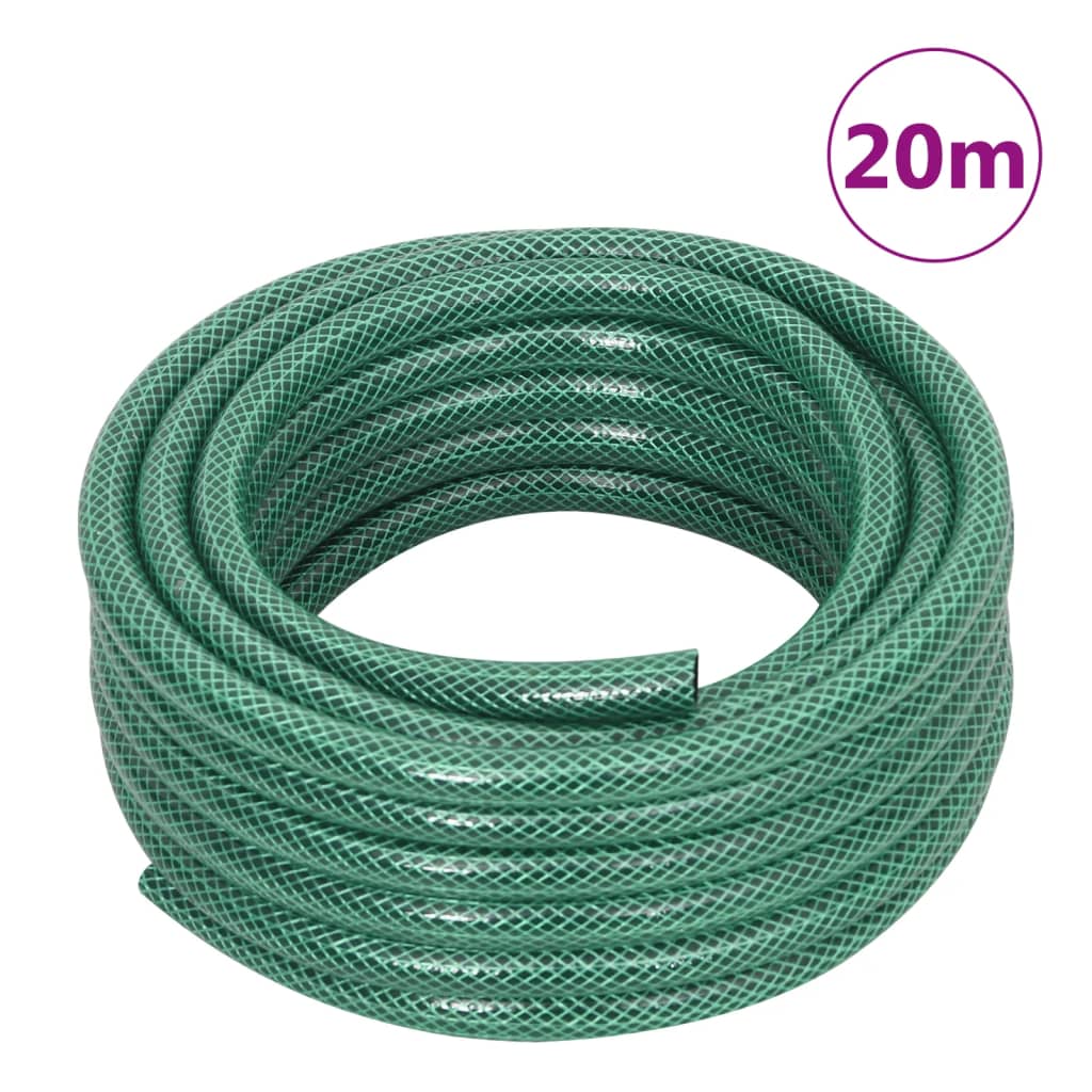 vidaXL Garden Hose with Fitting Set Green 0,5" 20 m PVC