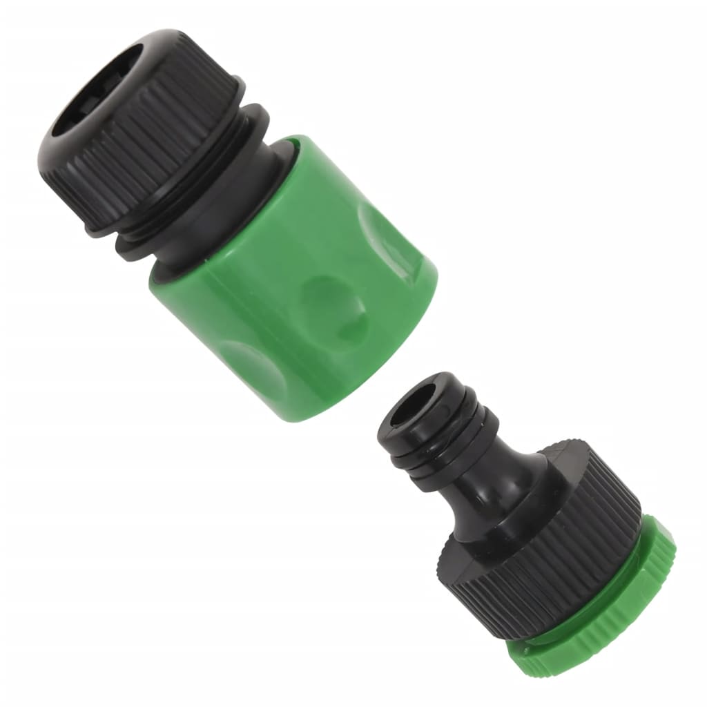 vidaXL Garden Hose with Fitting Set Green 0,5" 20 m PVC