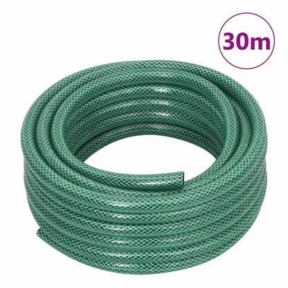 vidaXL Garden Hose with Fitting Set Green 0,5" 30 m PVC