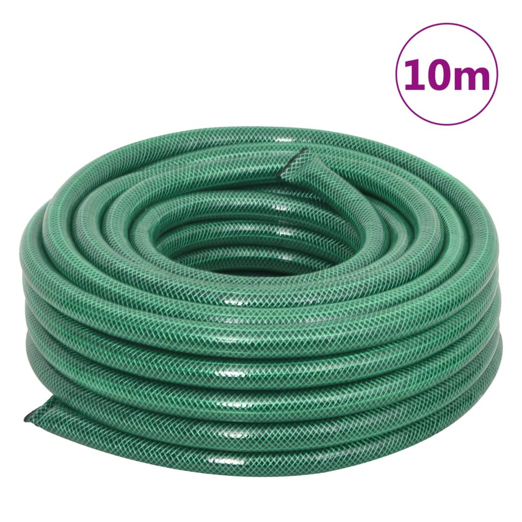 vidaXL Garden Hose with Fitting Set Green 0,75" 10 m PVC