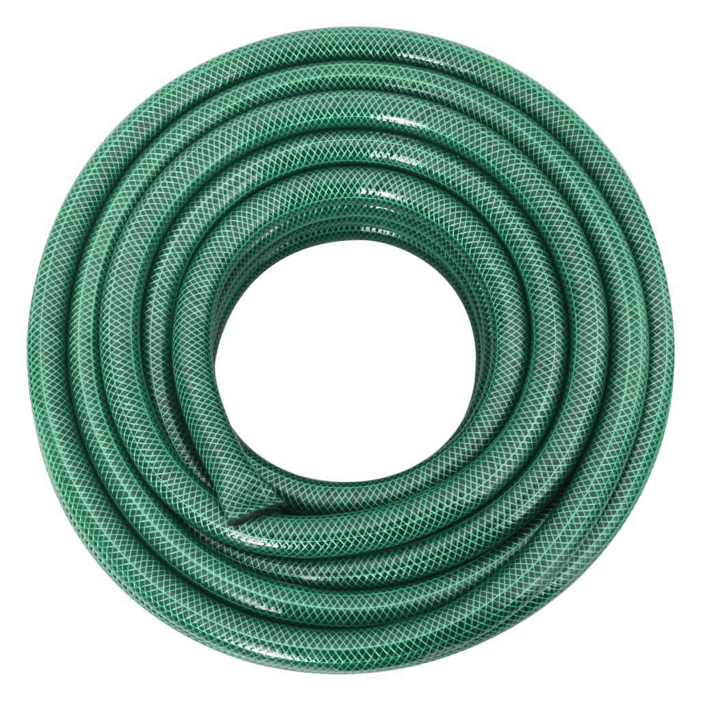 vidaXL Garden Hose with Fitting Set Green 0,75" 10 m PVC