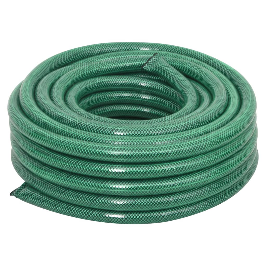 vidaXL Garden Hose with Fitting Set Green 0,75" 30 m PVC