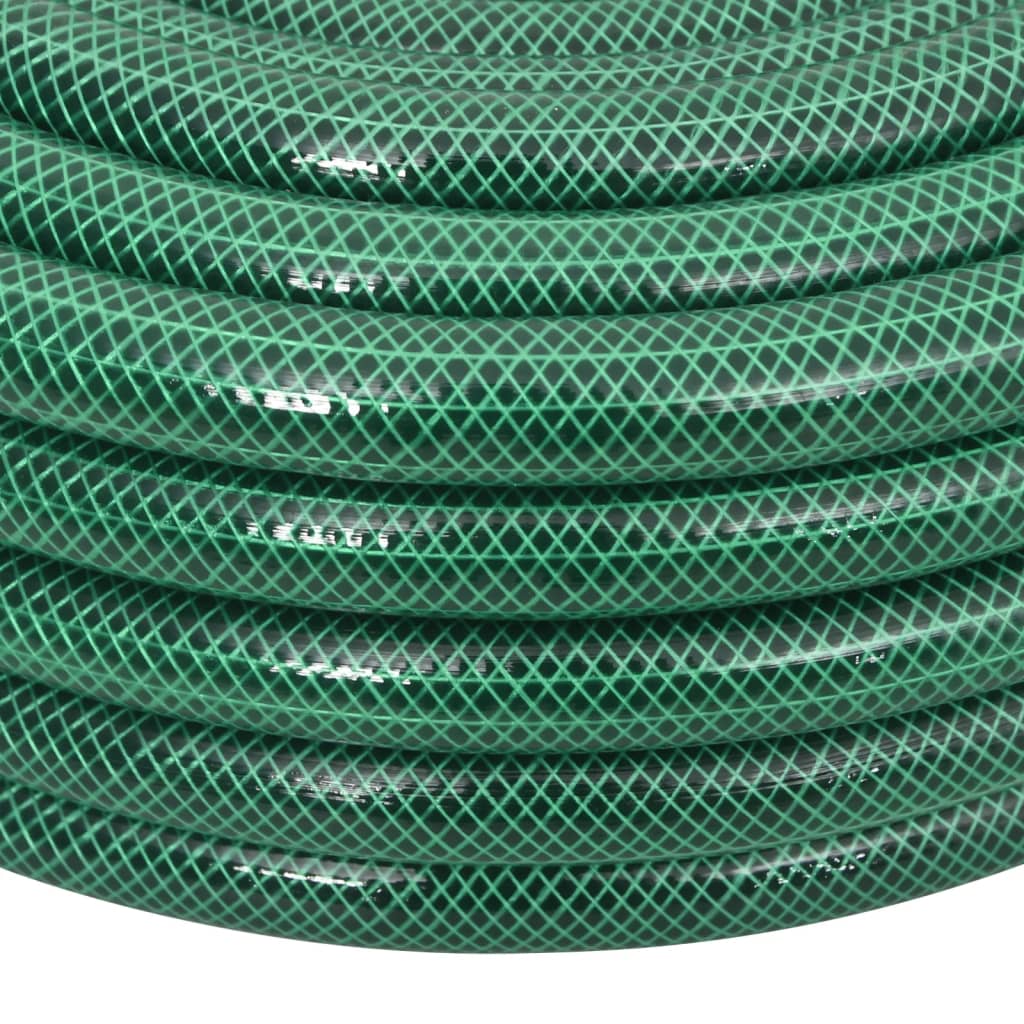 vidaXL Garden Hose with Fitting Set Green 0,75" 30 m PVC
