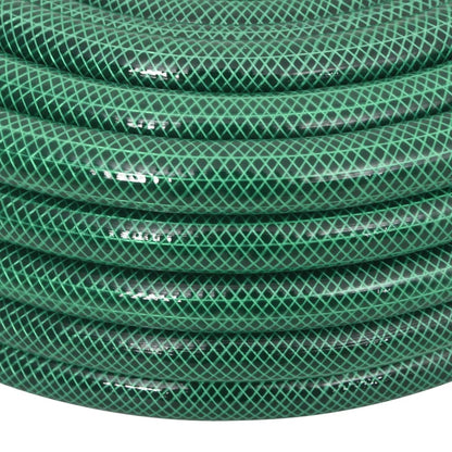 vidaXL Garden Hose with Fitting Set Green 0,75" 30 m PVC